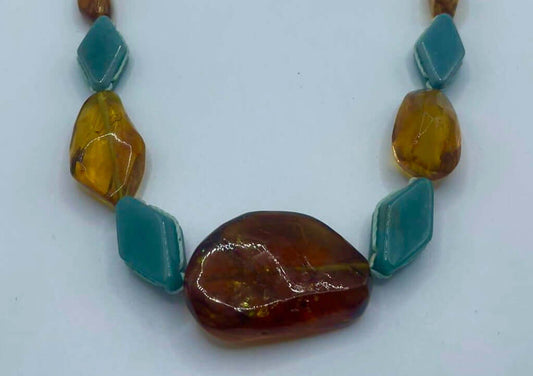 Chiapas Amber & jade necklace jewelry