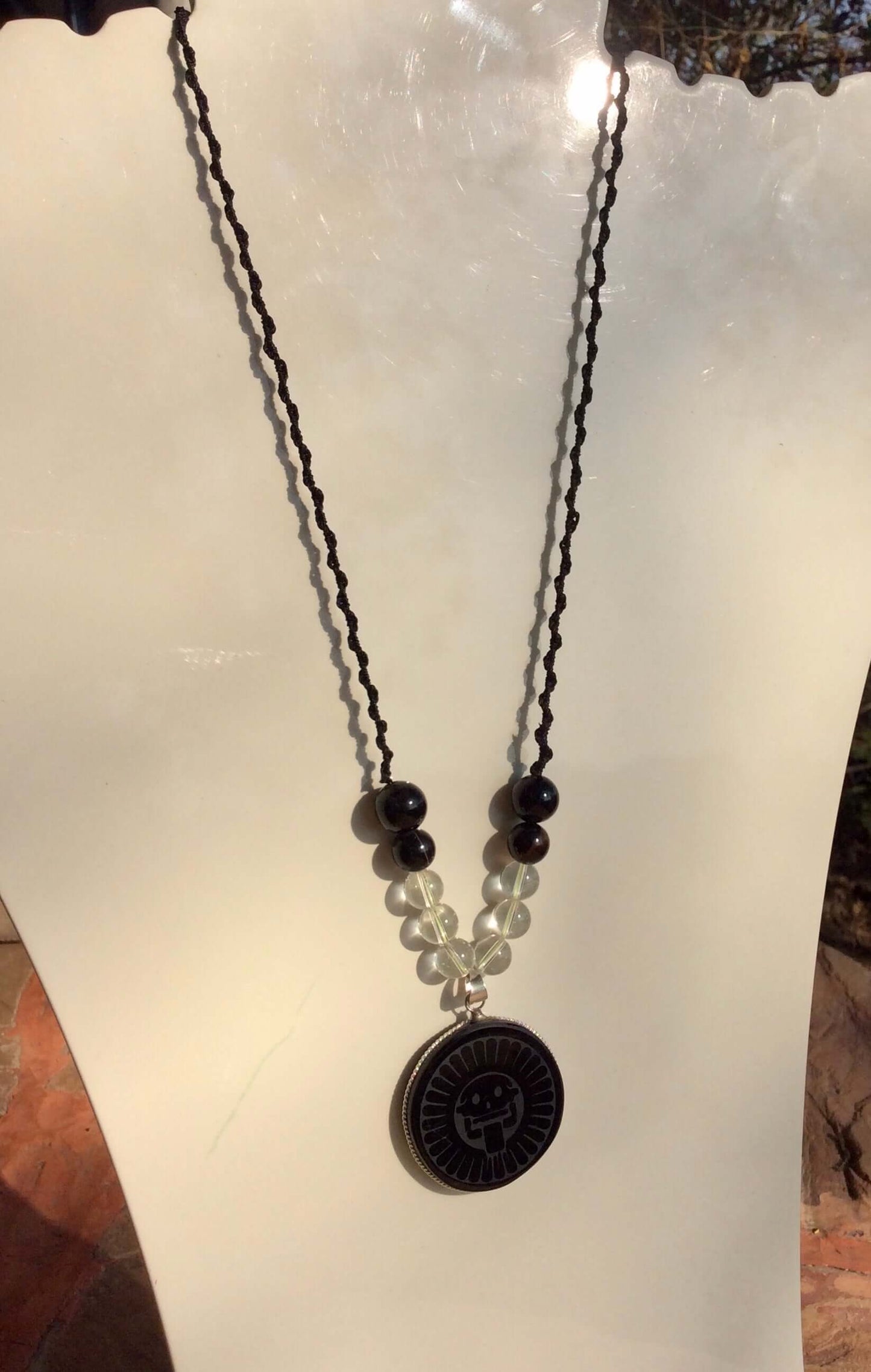 Obsidian Stone Pendant: Mikiztli Obsidian Pendant | OllinMexica