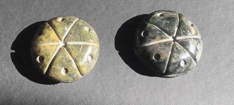 Peyote Pendant carved supplies - Guatemalan jade style serpentine stone - Hikuri sacred Mexican Cactus crafted