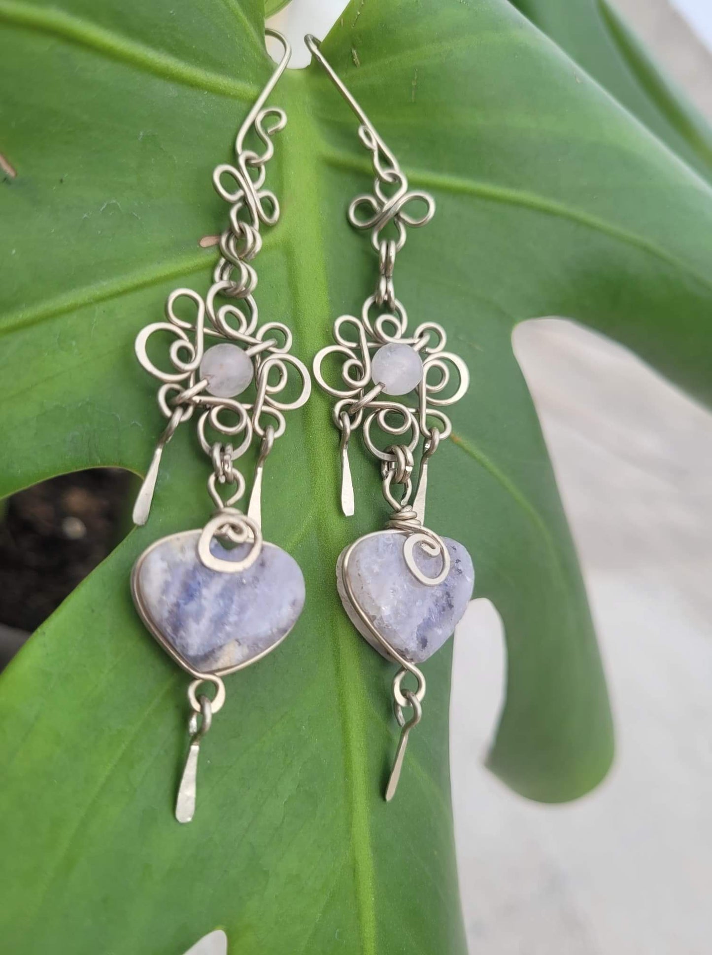 Amethyst stone & Filigree Earrings - Handcrafted with Love