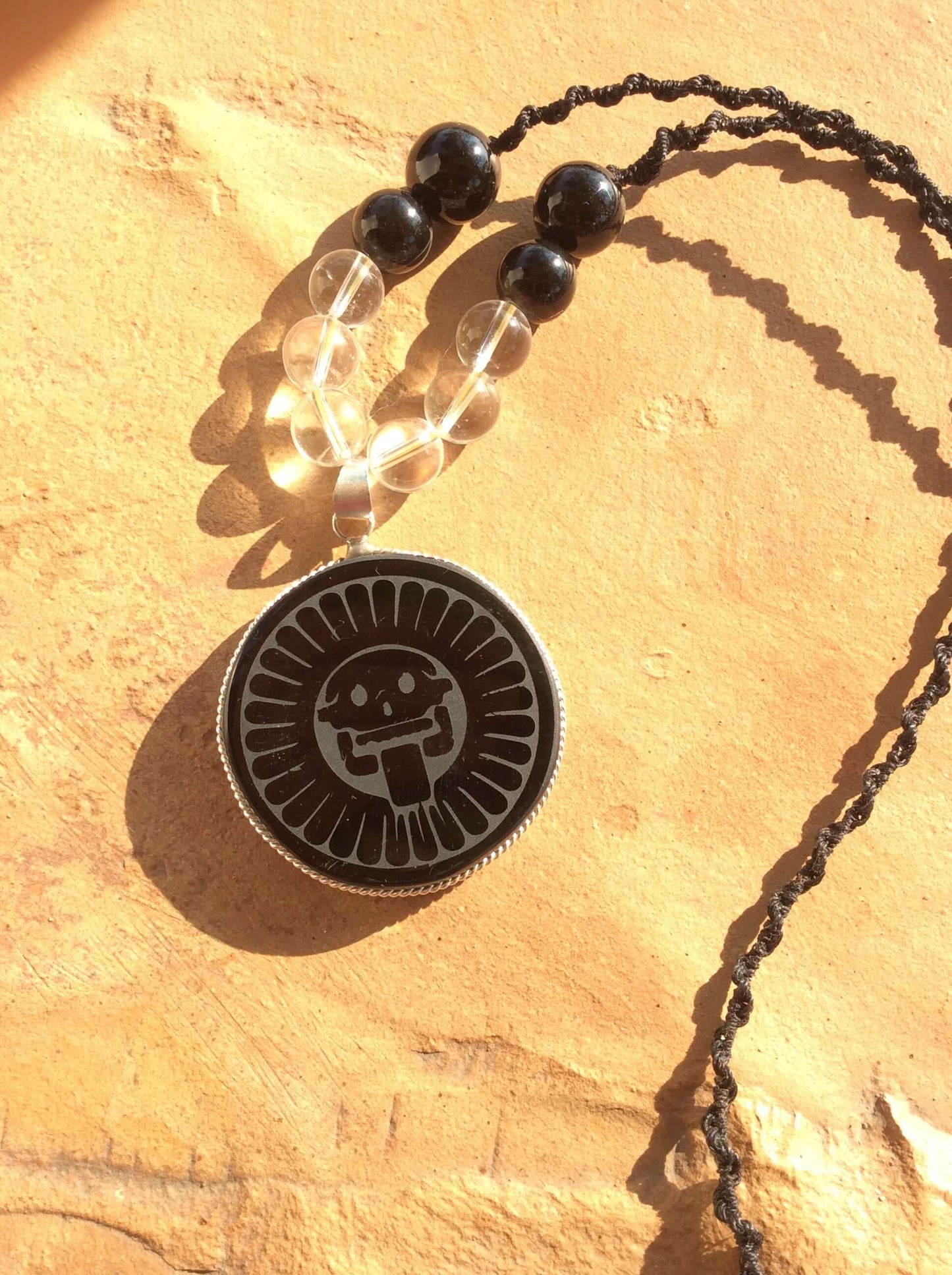 Obsidian Stone Pendant: Mikiztli Obsidian Pendant | OllinMexica