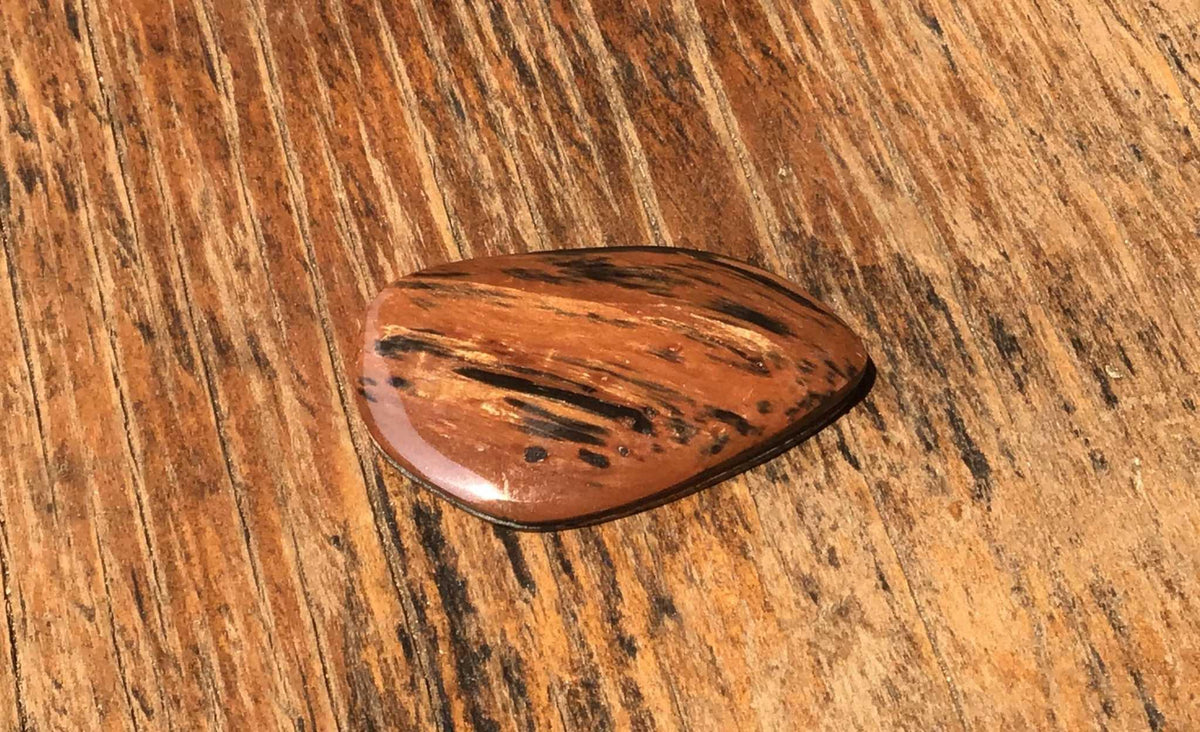 authentic mexican mahogany obsidian cabochon - vibrant red stone