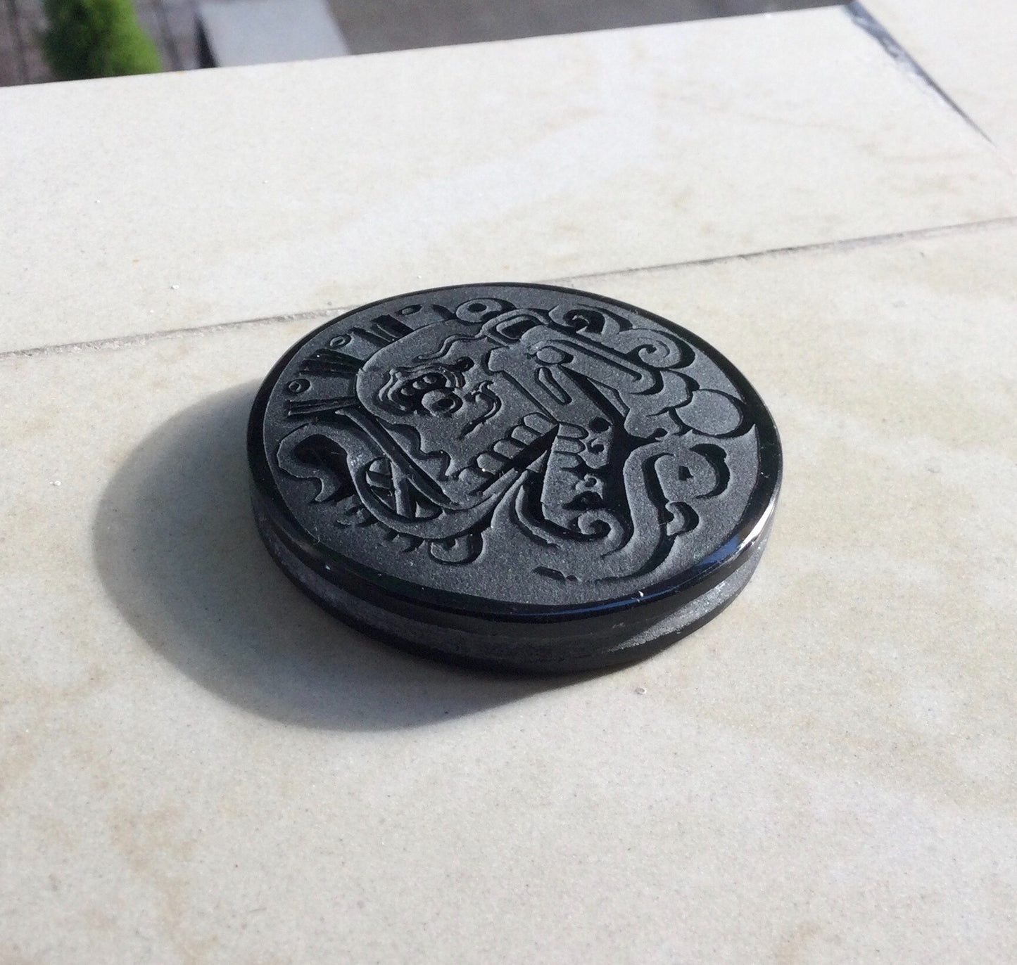 Mikiztli Pendant Necklace – Large Mexican Obsidian 65mm, Aztec Divinity of Transformation