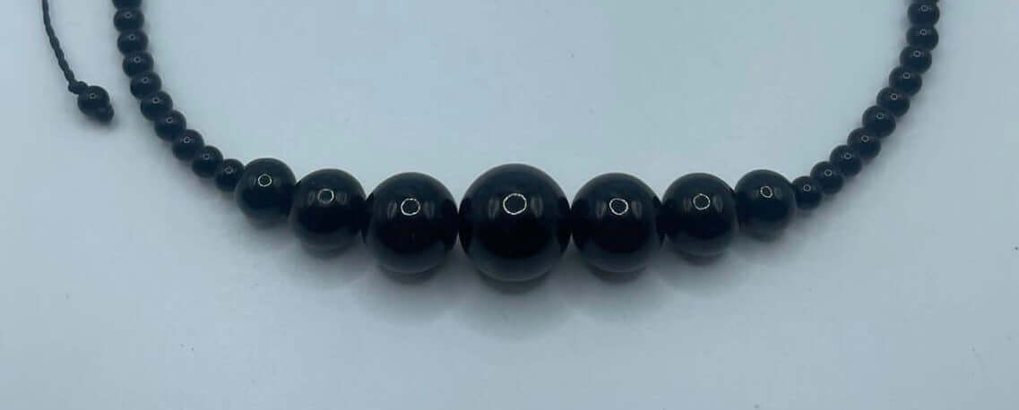Authentic Guatemalan Black Jade beads Necklace with Onyx beads- Mayan Mexican Jewelry gemstones
