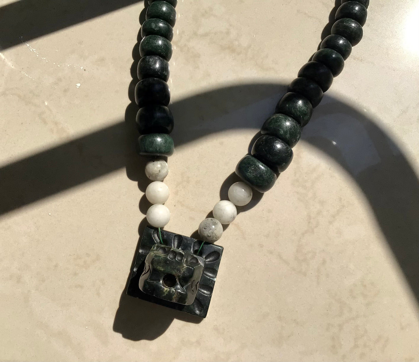 Quetzalcoatl pendant Feathered serpent Jade necklace Guatemala style, serpentine stone- Kukulkán Mayan necklace precolombian Mexican jewelry