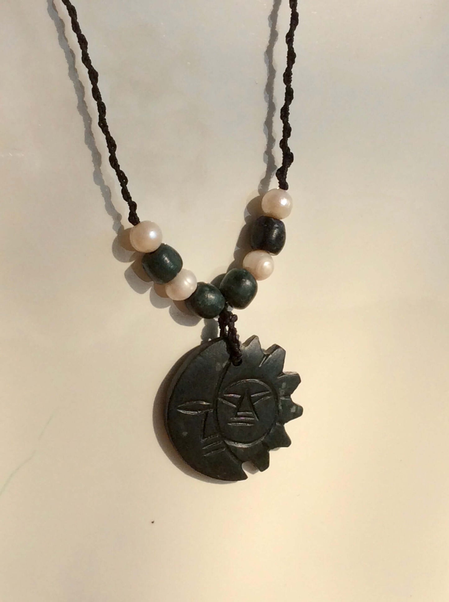 Sun and Moon Necklace: Mexican Jade Jewelry | OllinMexica