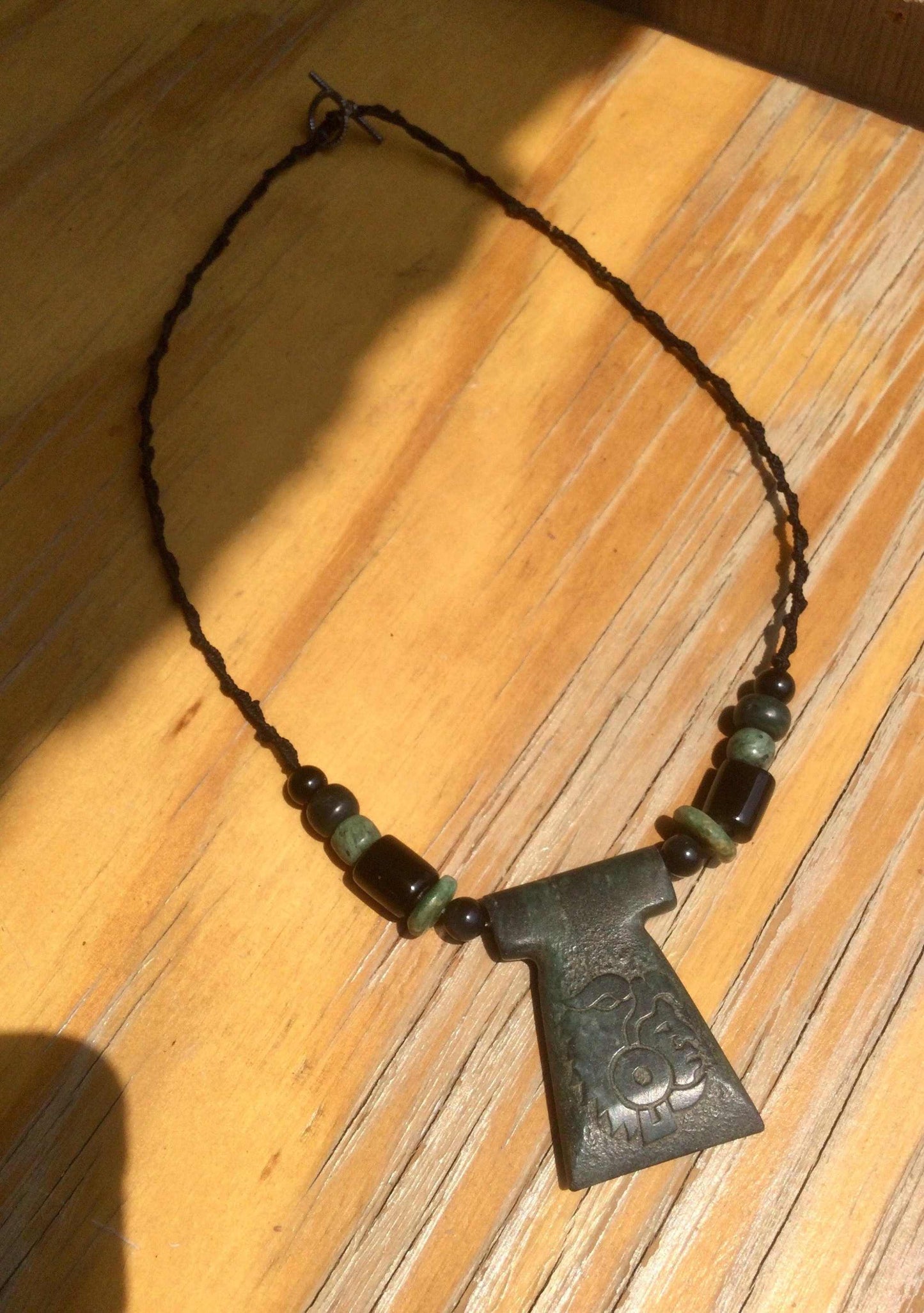 Aztec Eagle Warrior pendant carved in Guatemalan jade,Mayan jade pendant, protection stone jewelry supplies