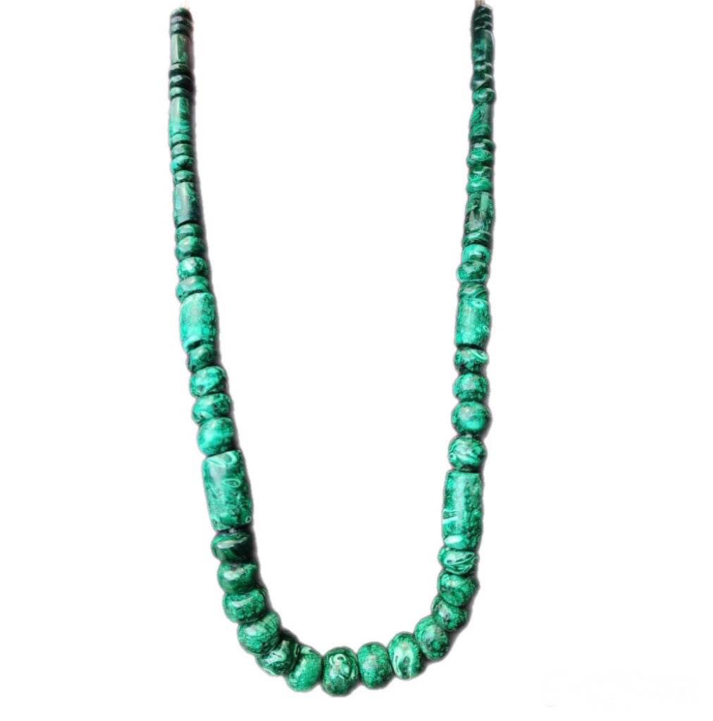 Mayan necklace - Malachite beads stone - Artisanal craftsmanship