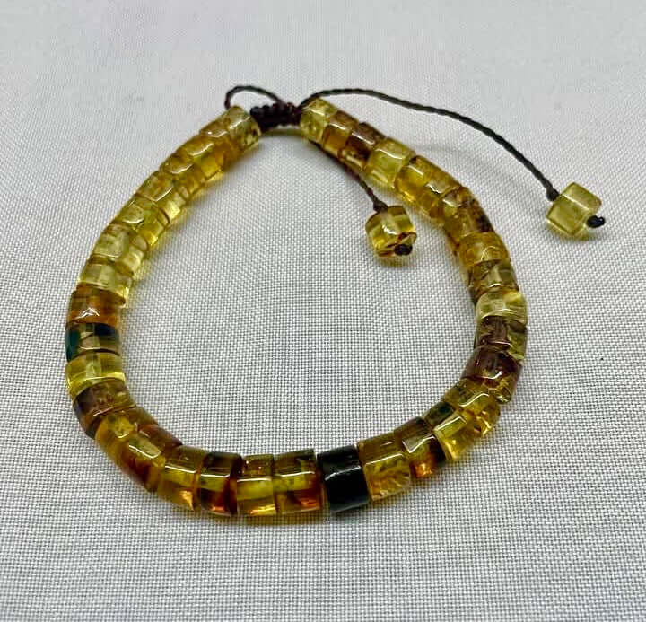 Pulsera de cuentas de ámbar mexicano genuino de Chiapas - Joyas Mayas V
