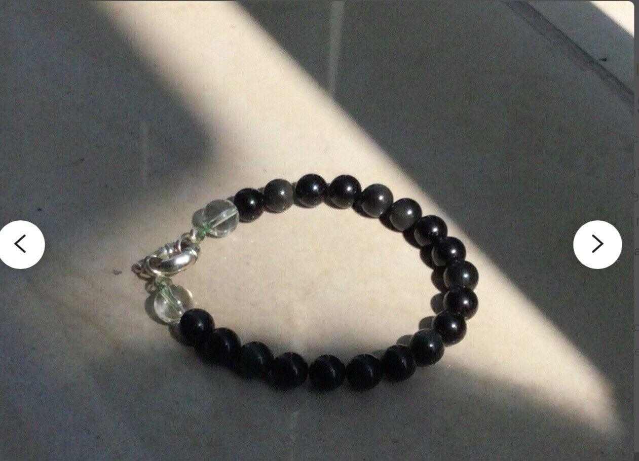 rainbow obsidian beads bracelet