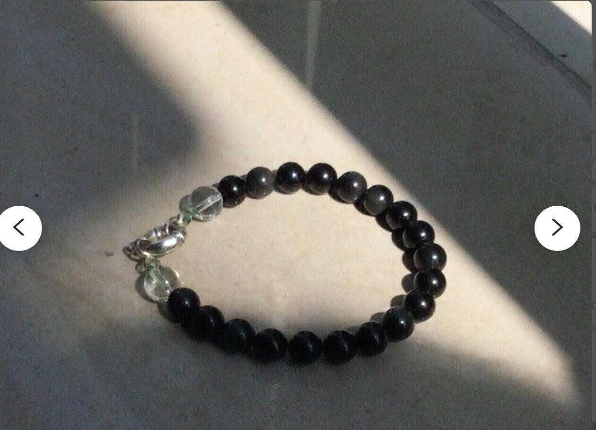rainbow obsidian beads bracelet