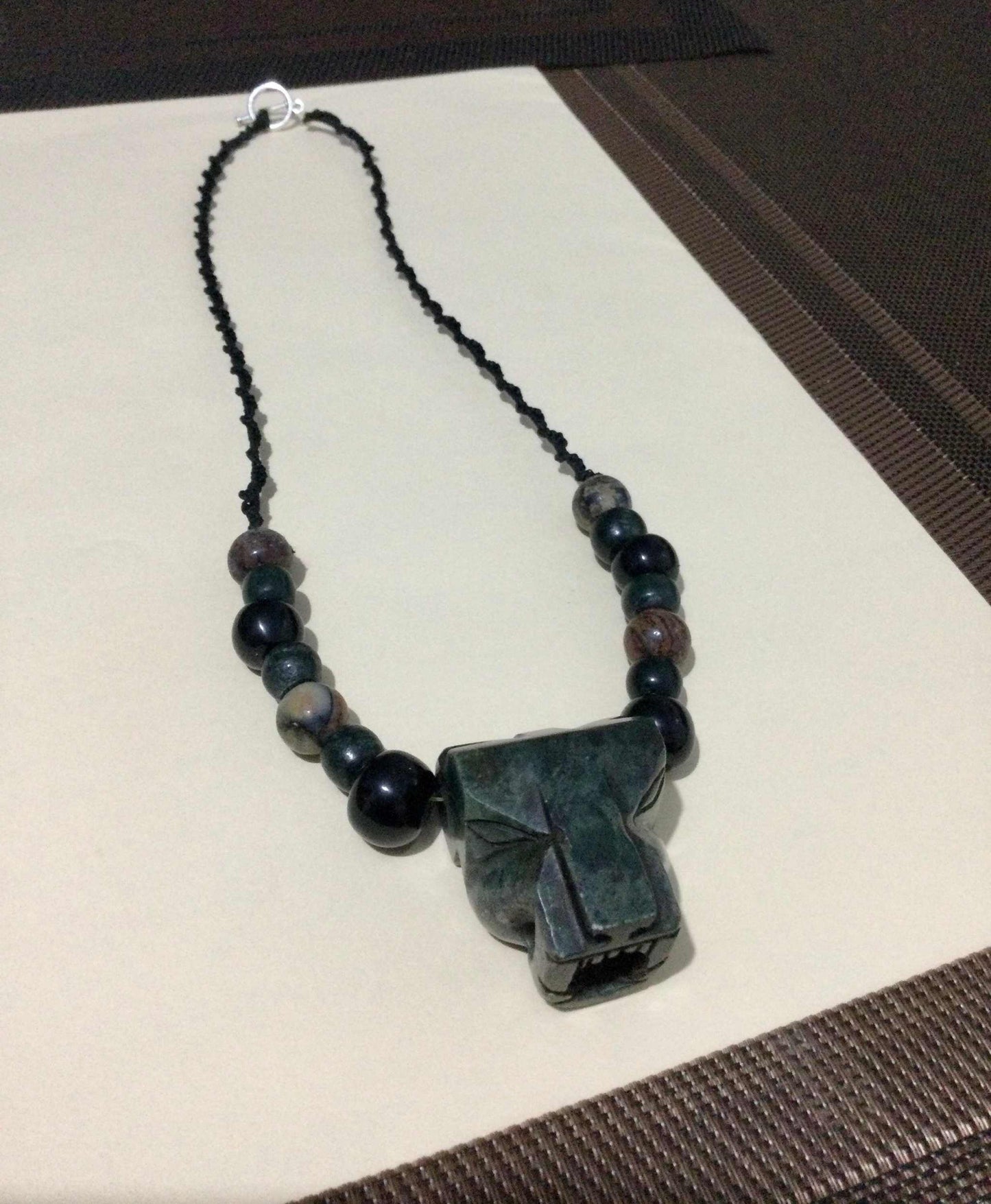Jaguar Pendant Necklace | Jade Aztec Necklace | OllinMexica