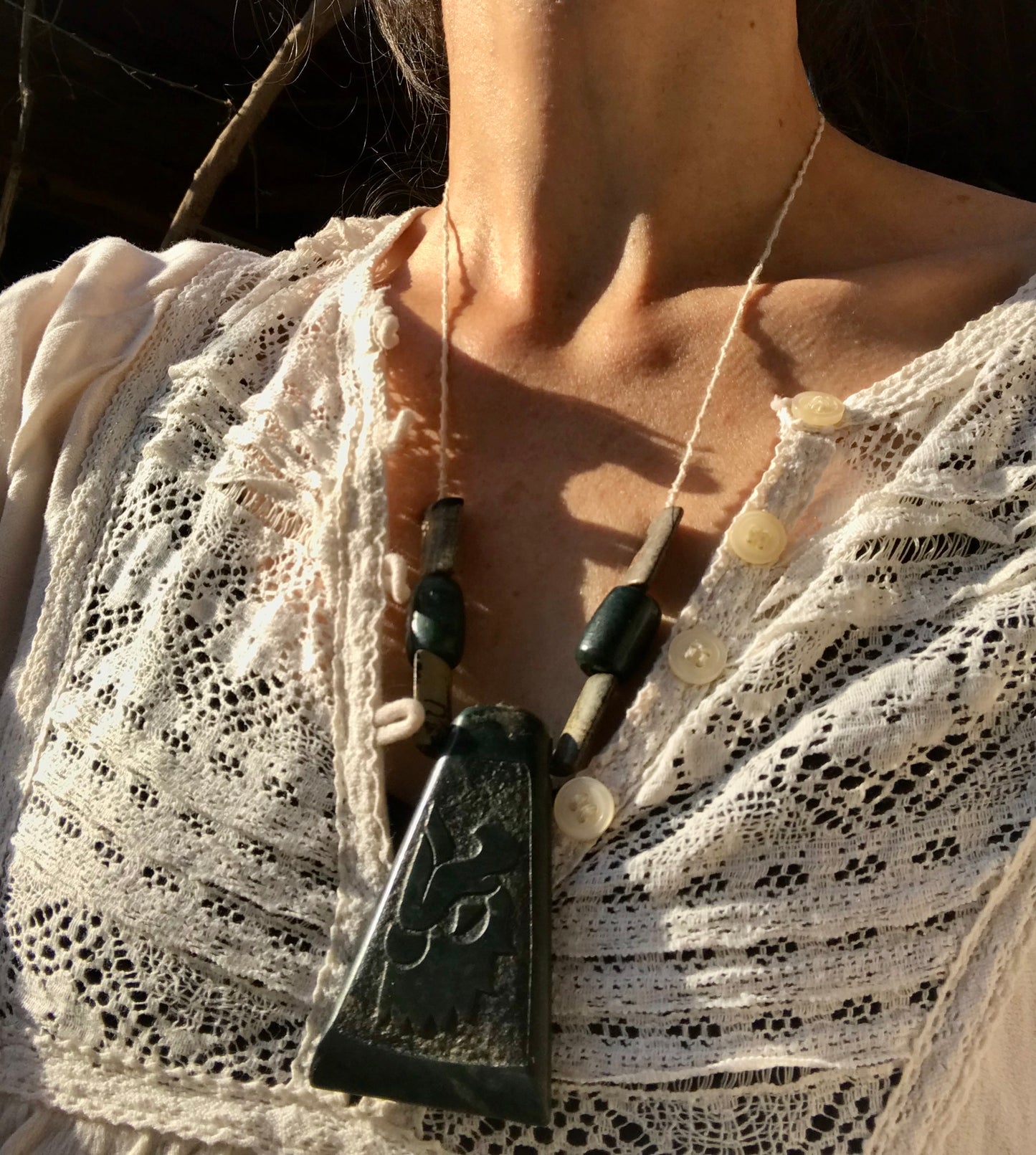 Aztec Eagle pendant carved like Ancient Guatemalan jade,Mayan Jewelry, Mexican Necklace, Precolombian Style, protective Stone