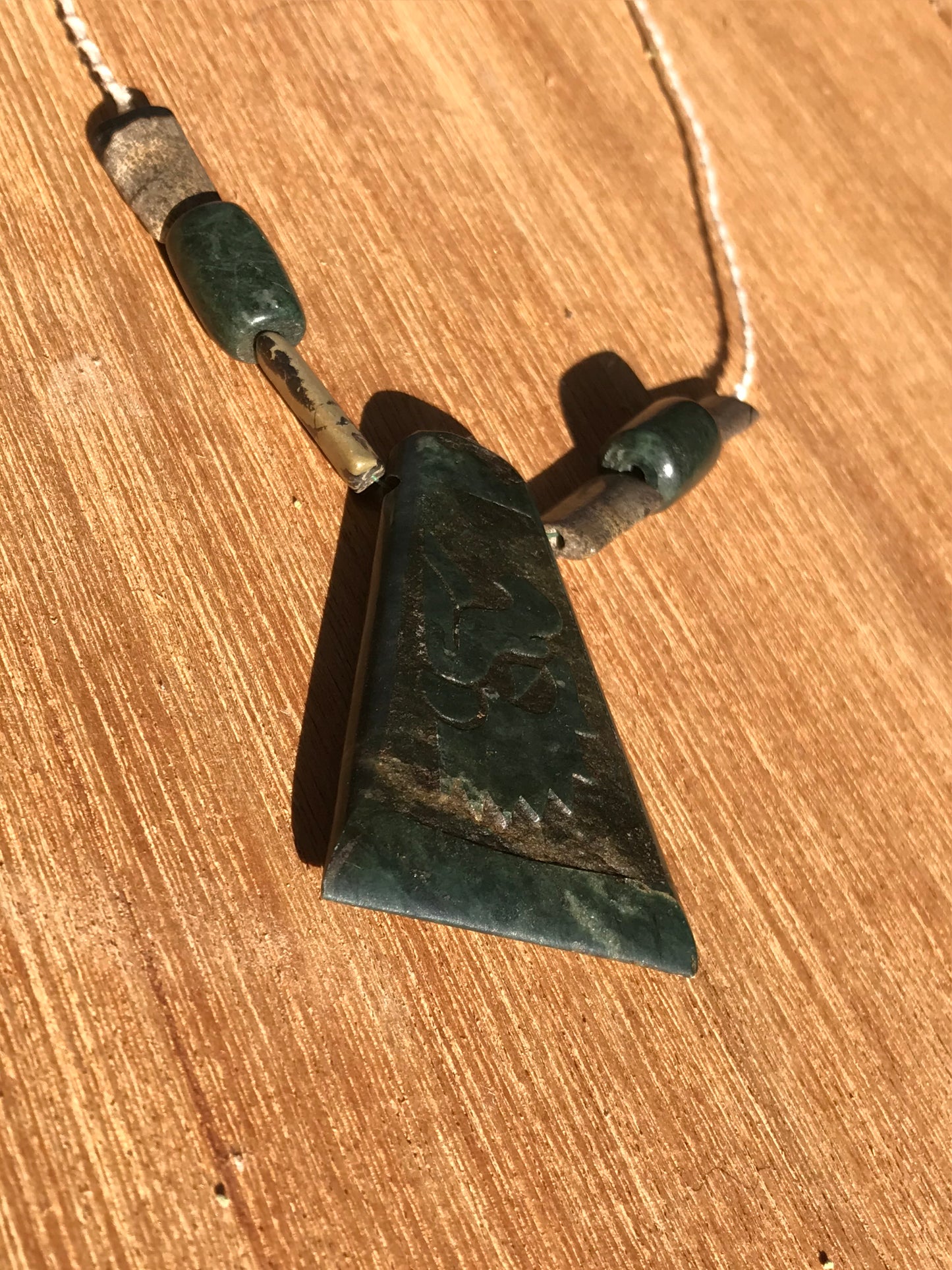 Aztec Eagle pendant carved like Ancient Guatemalan jade,Mayan Jewelry, Mexican Necklace, Precolombian Style, protective Stone