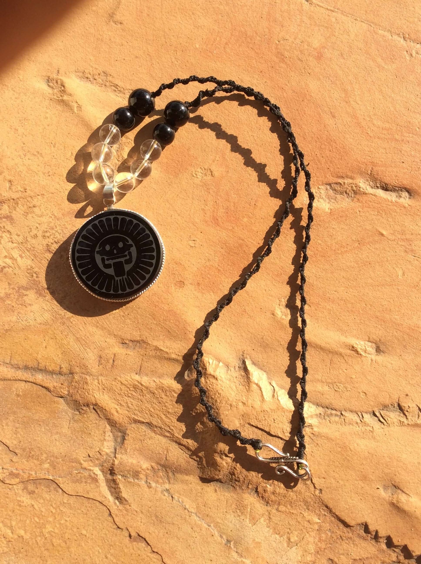 Obsidian Stone Pendant: Mikiztli Obsidian Pendant | OllinMexica