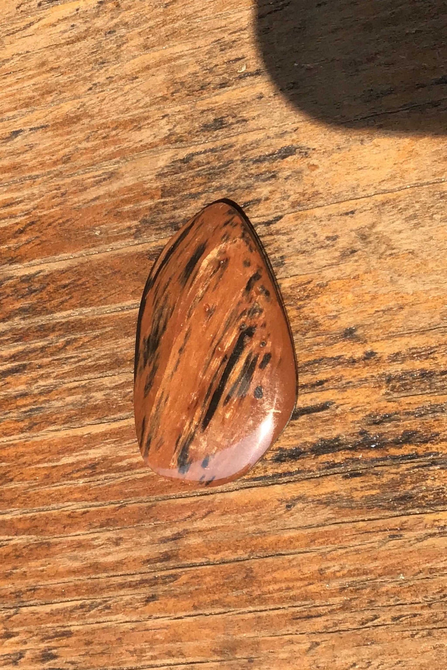 authentic mexican mahogany obsidian cabochon - vibrant red stone