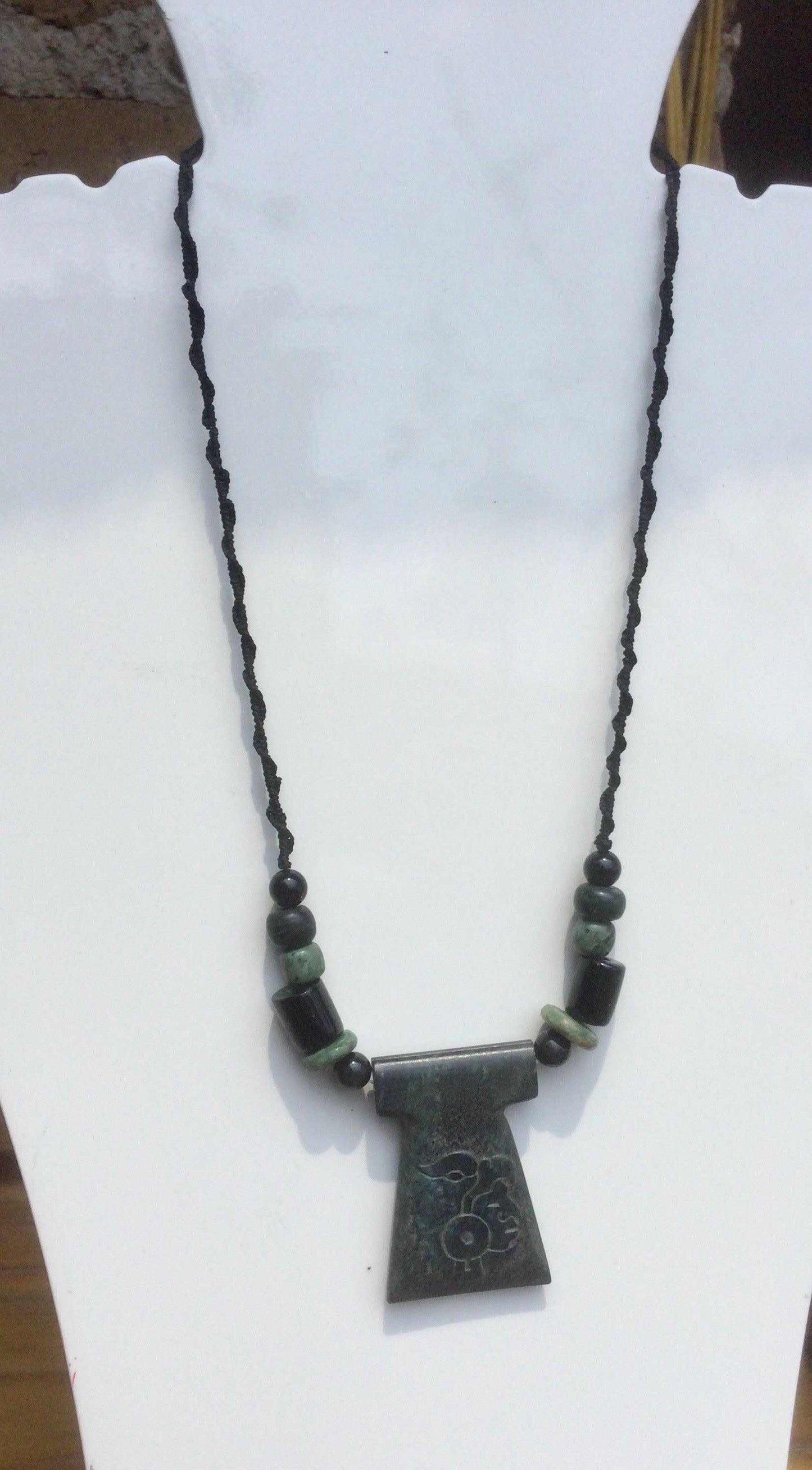 Aztec Eagle Warrior pendant carved in Guatemalan jade,Mayan jade pendant, protection stone jewelry supplies