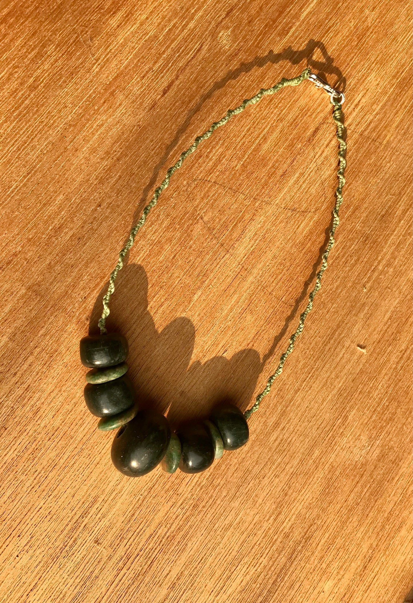 Choker Necklace with Guatemalan Jadéite & Serpentine beads - Mayan Jewelry for Women- Mexican Precolombian style