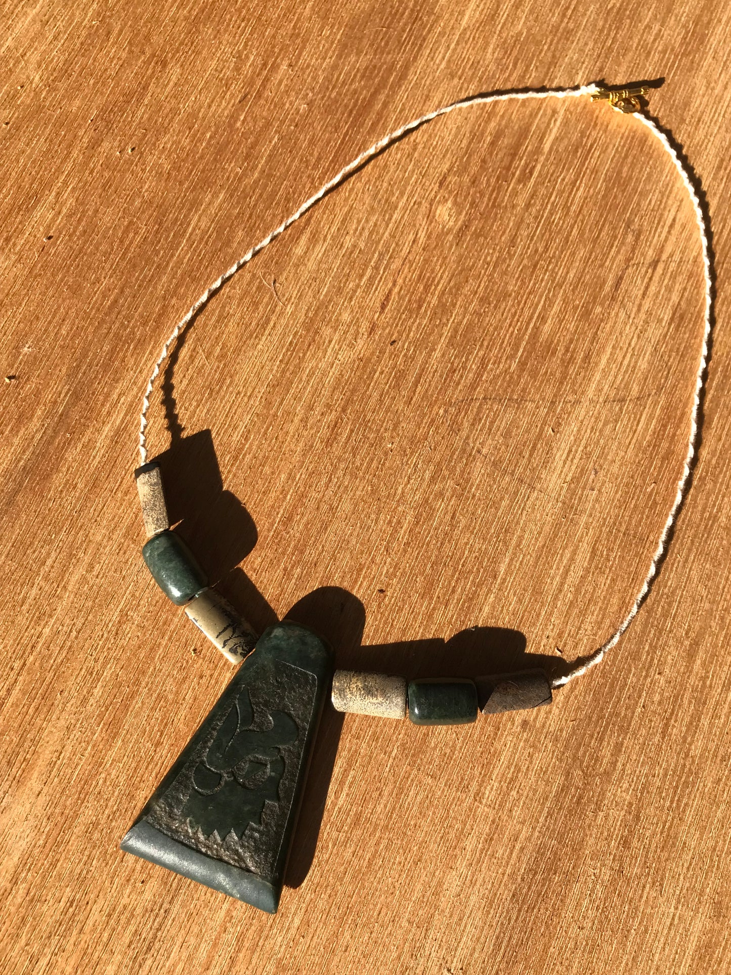 Aztec Eagle pendant carved like Ancient Guatemalan jade,Mayan Jewelry, Mexican Necklace, Precolombian Style, protective Stone