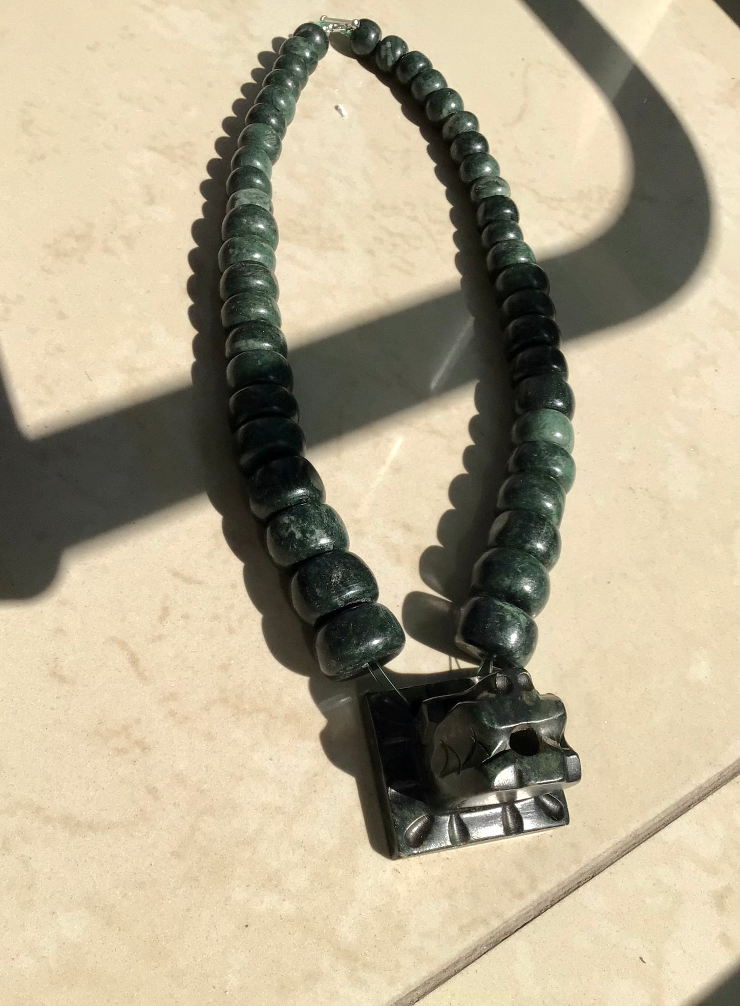 Quetzalcoatl pendant Feathered serpent Jade necklace Guatemala style, serpentine stone- Kukulkán Mayan necklace precolombian Mexican jewelry II