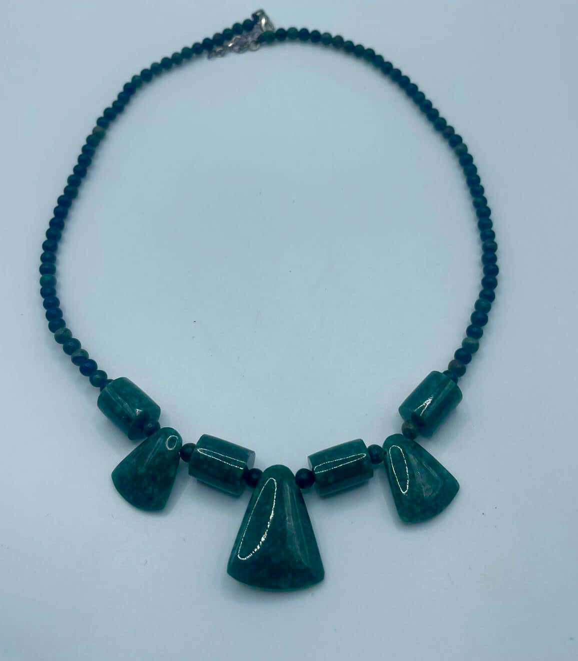 Authentic Guatemalan Jade Pendant Necklace with Green Jaspe beads - Mayan Mexican Jewelry gemstones
