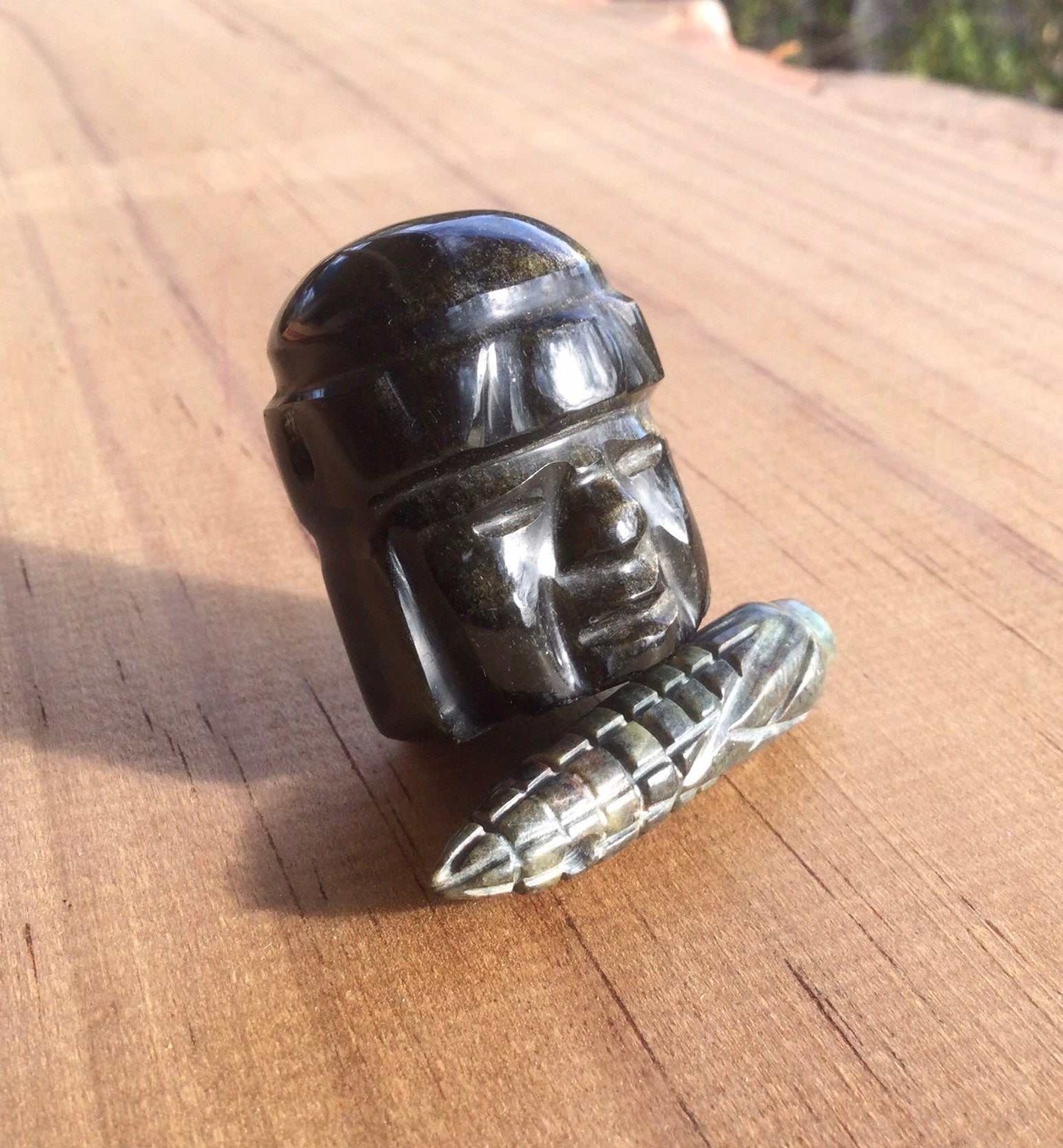 Olmec head pendant carved
