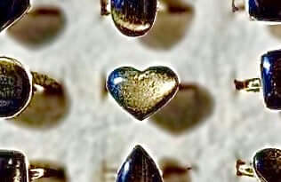 Golden Obsidian Ring Heart with alpaca metal - adjustable - Mexican artisanal jewelry