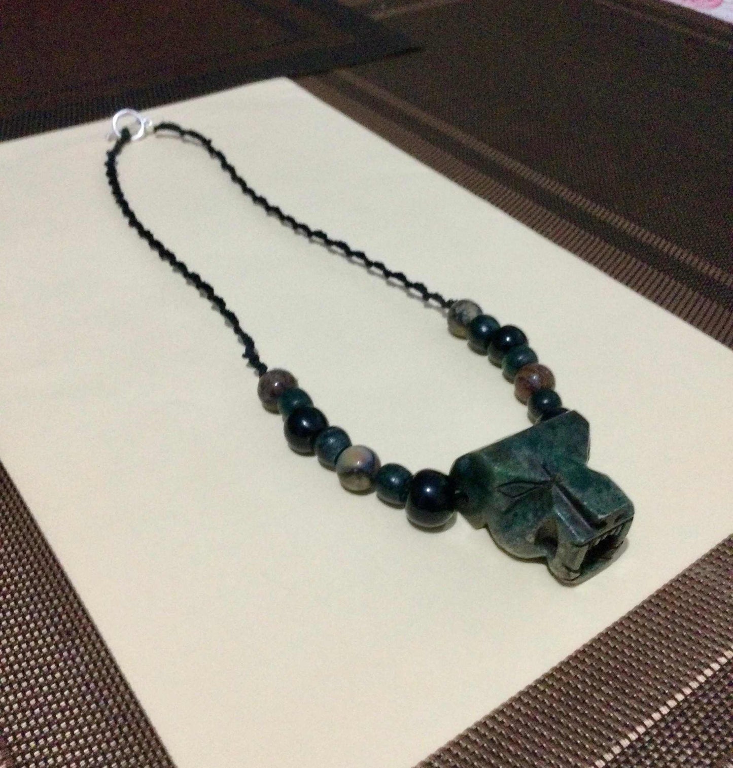Jaguar Pendant Necklace | Jade Aztec Necklace | OllinMexica