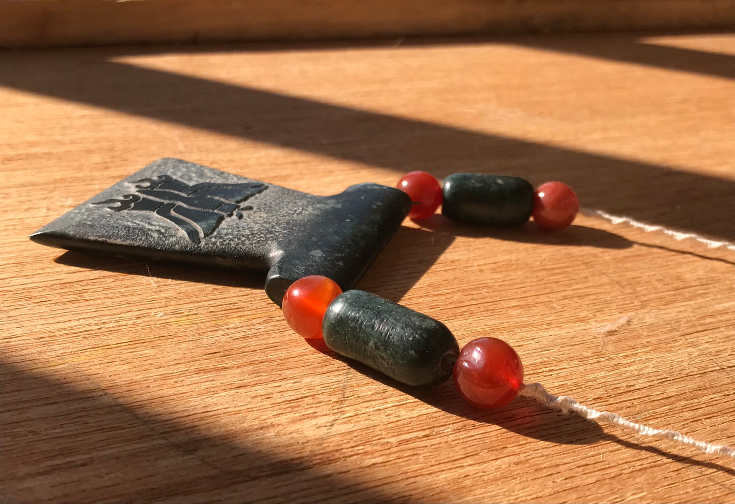 Butterfly Pendant carved like Ancient guatemalan jade - Mayan Jewelry, Mexican Necklace Nature - aztec Monarch butterfly symbol
