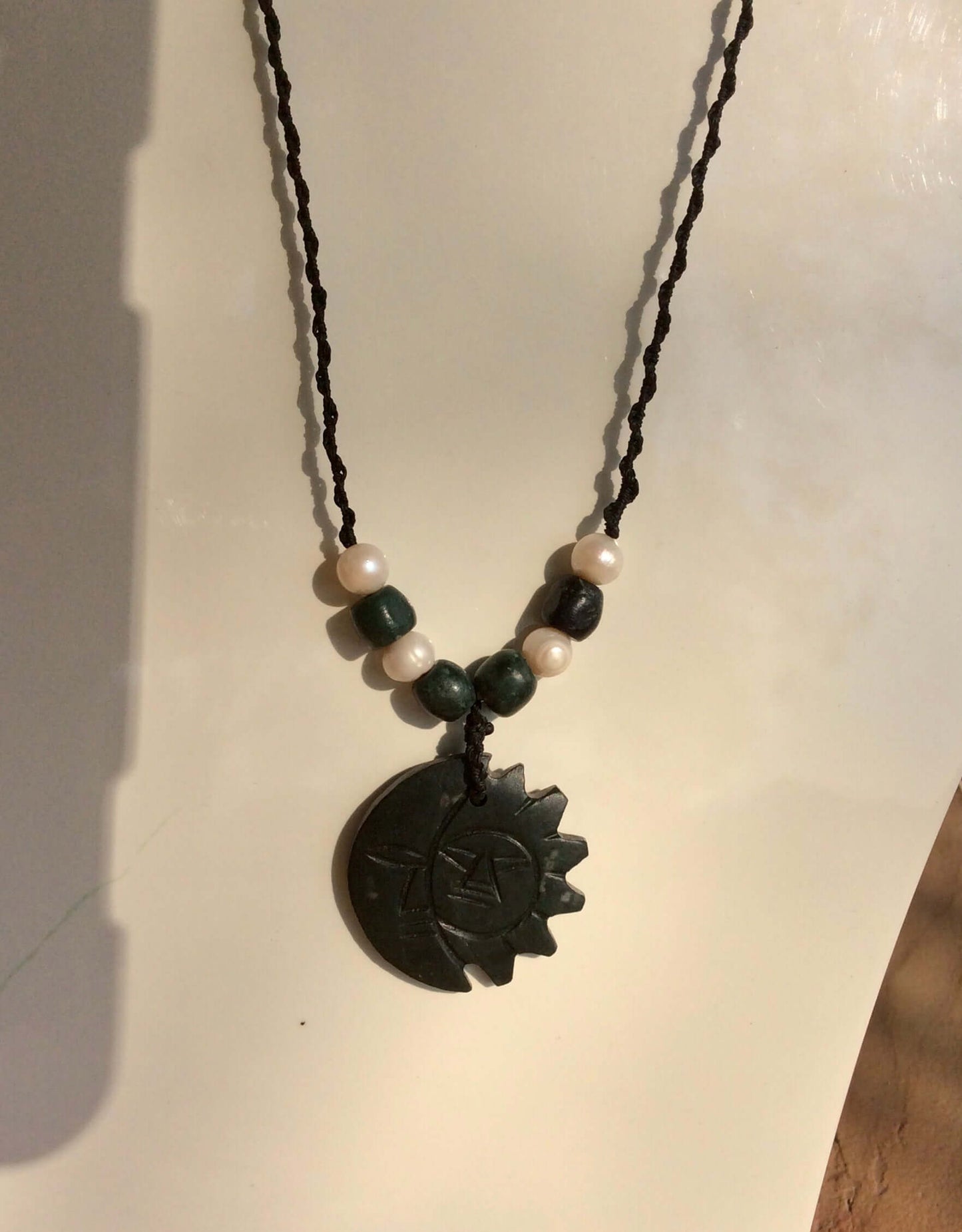 Sun and Moon Necklace: Mexican Jade Jewelry | OllinMexica