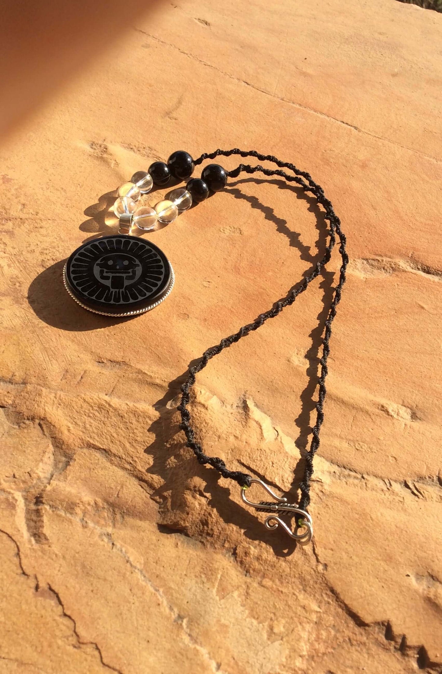 Obsidian Stone Pendant: Mikiztli Obsidian Pendant | OllinMexica