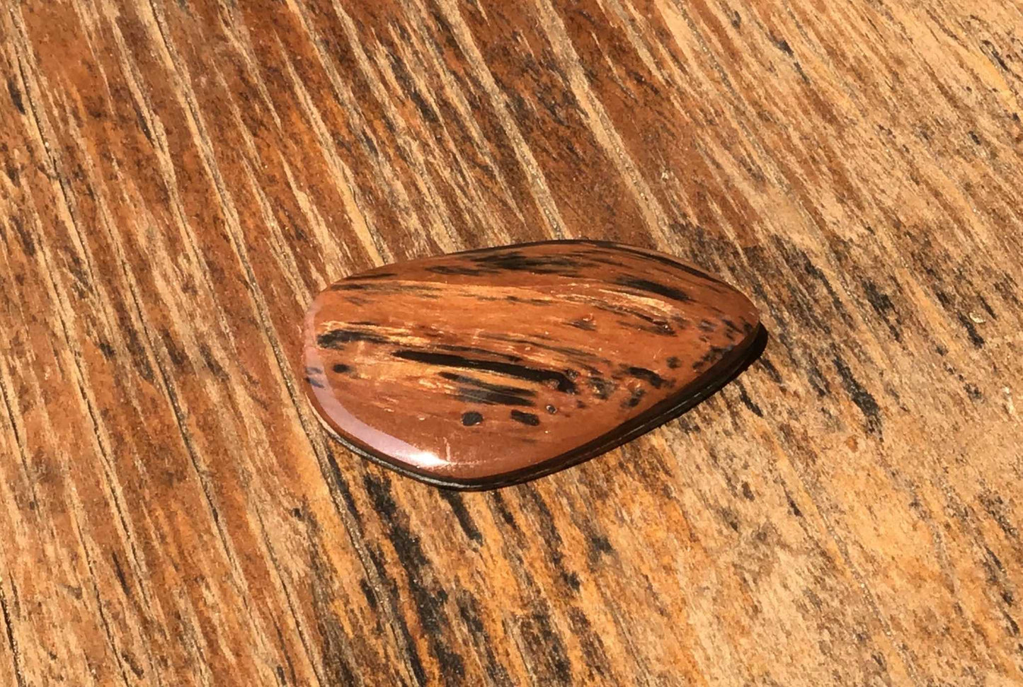 authentic mexican mahogany obsidian cabochon - vibrant red stone