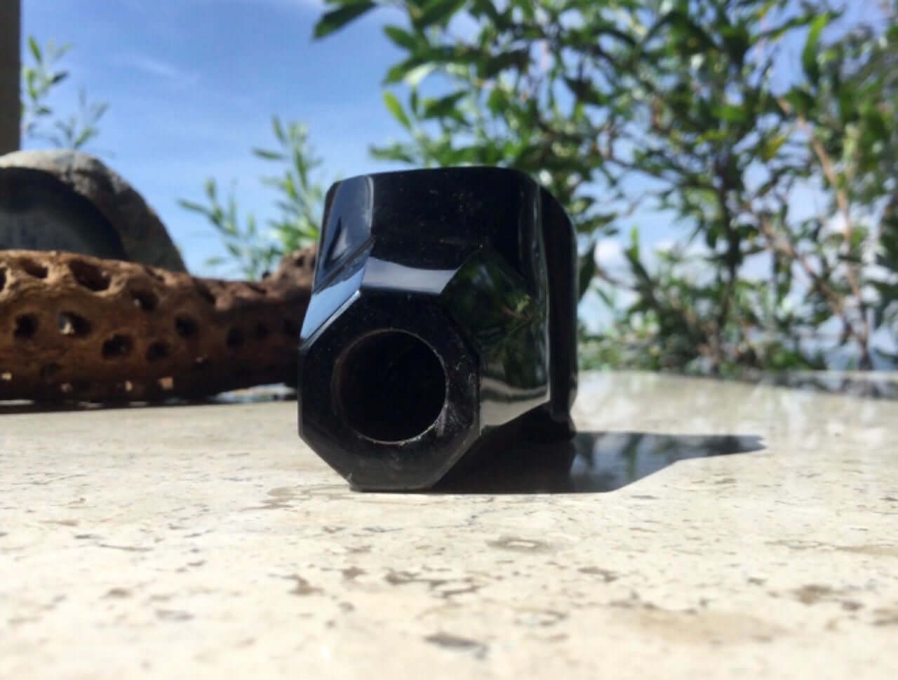 Aztec Jaguar ceremony Pipe carved in Mexican Obsidian- Art - Collection 2