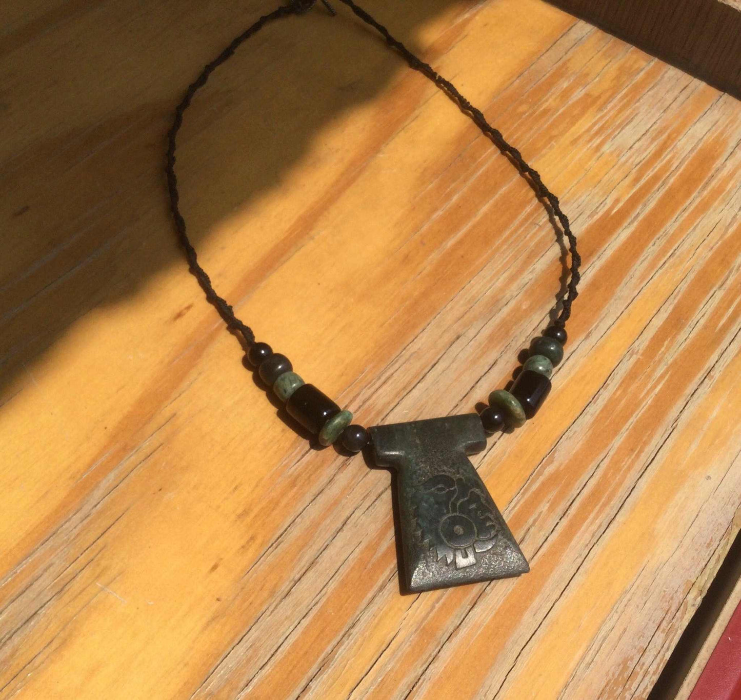 Aztec Eagle Warrior pendant carved in Guatemalan jade,Mayan jade pendant, protection stone jewelry supplies