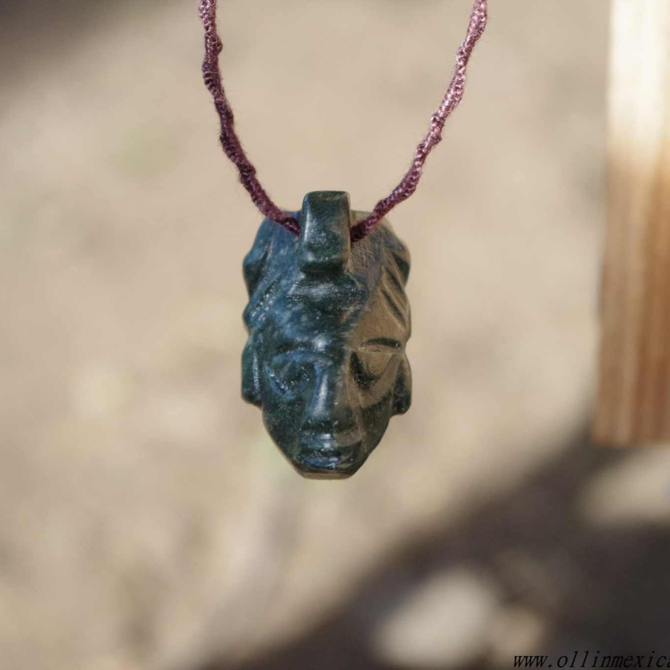 Aztec Eagle Warrior pendant carved