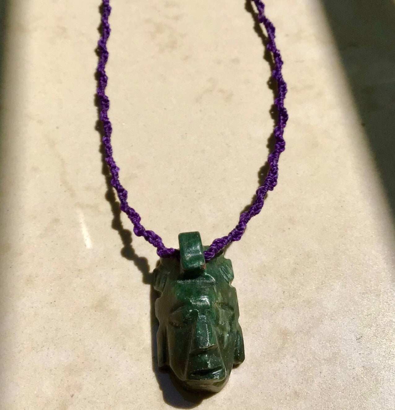 maya pakal head pendant necklace
