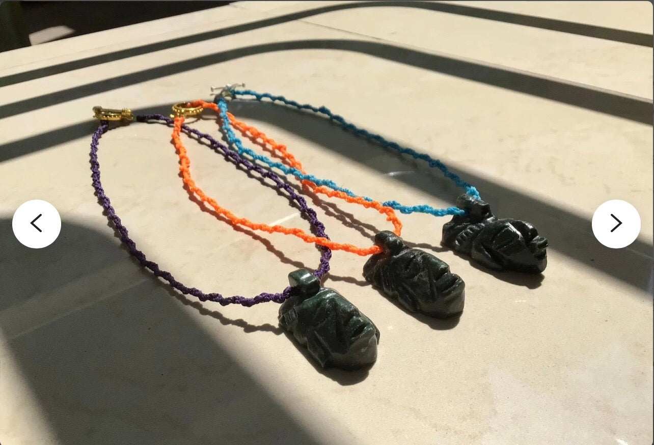 maya pakal head pendant necklace