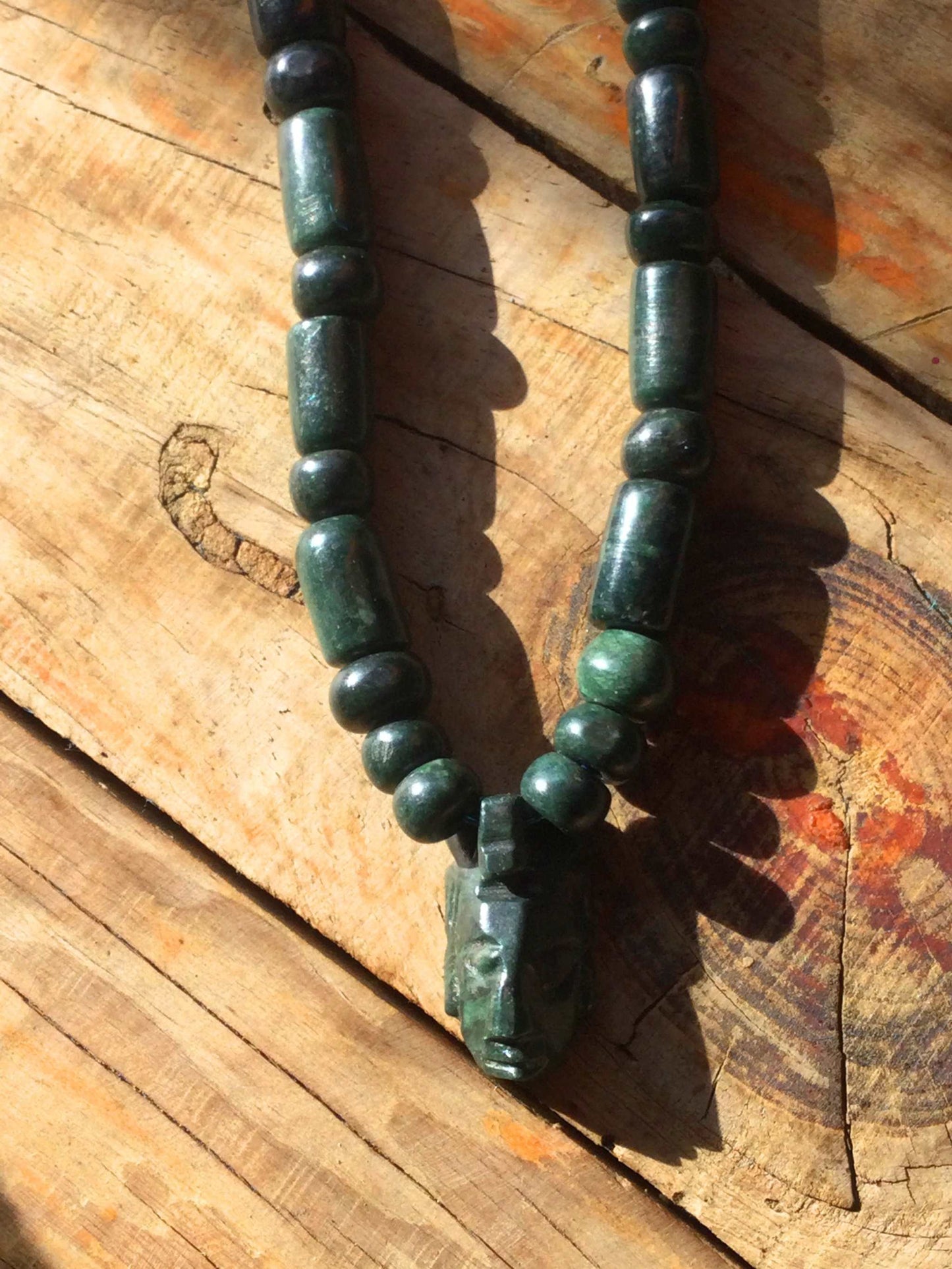 Aztec Eagle Warrior pendant carved