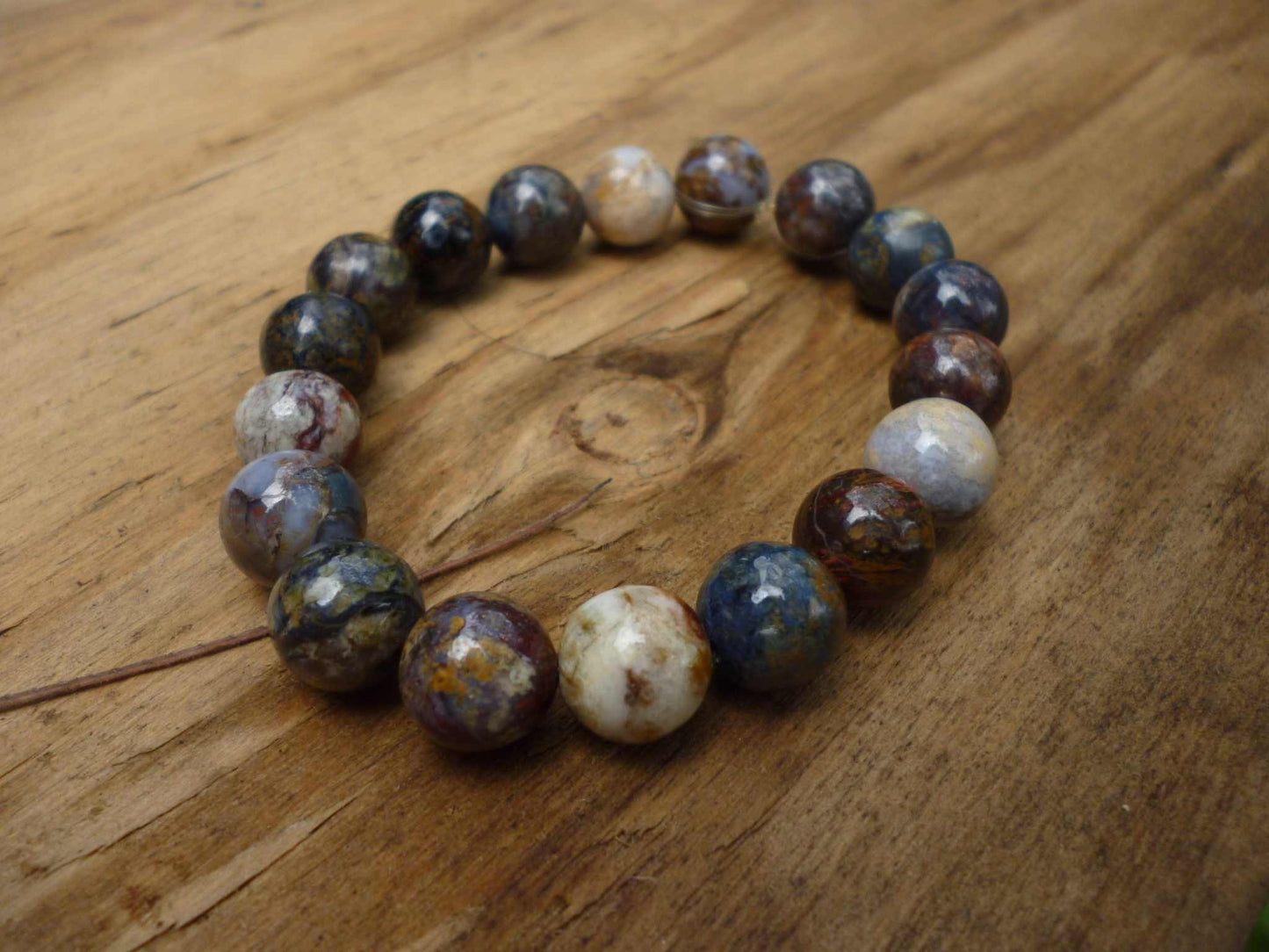 Petrified Wood Beads Bracelet from Mexico
