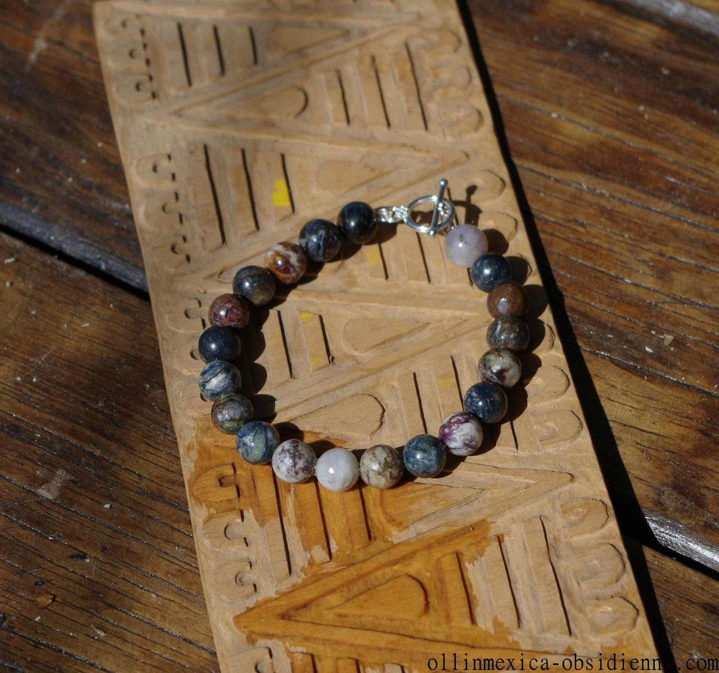 Petrified Wood Beads Bracelet from Mexico