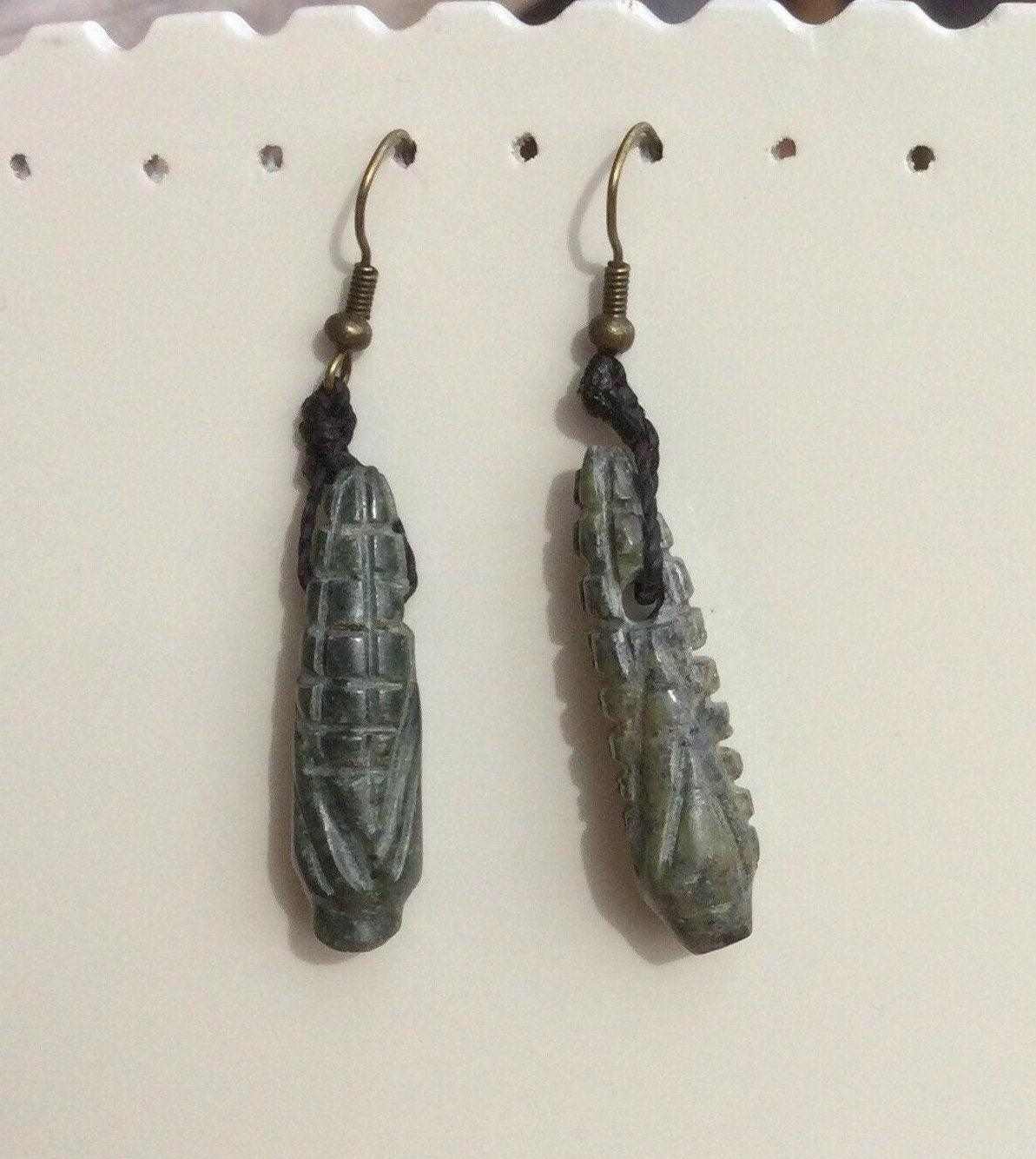 corn plant guatemalan jade earrings - nature inspired jewelry