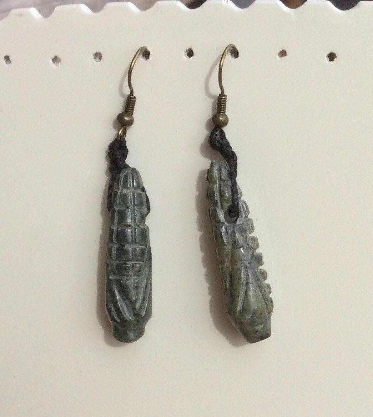 corn plant guatemalan jade earrings - nature inspired jewelry