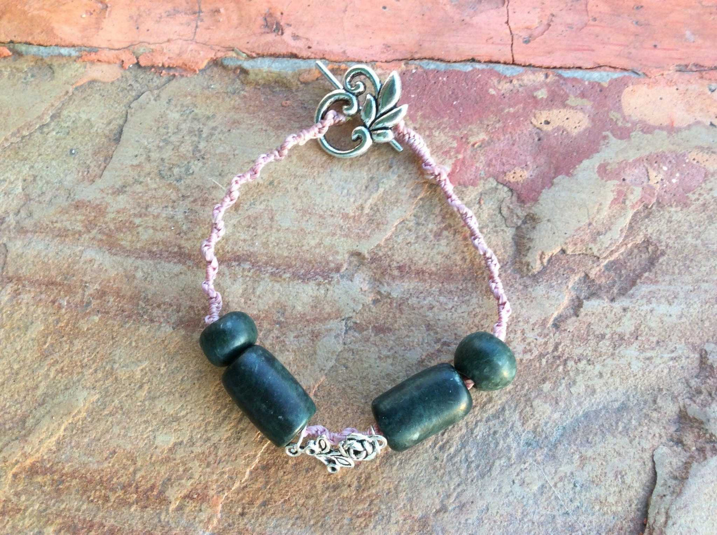 Pink Woven Rose Flower & Dragonfly, Nature Gift