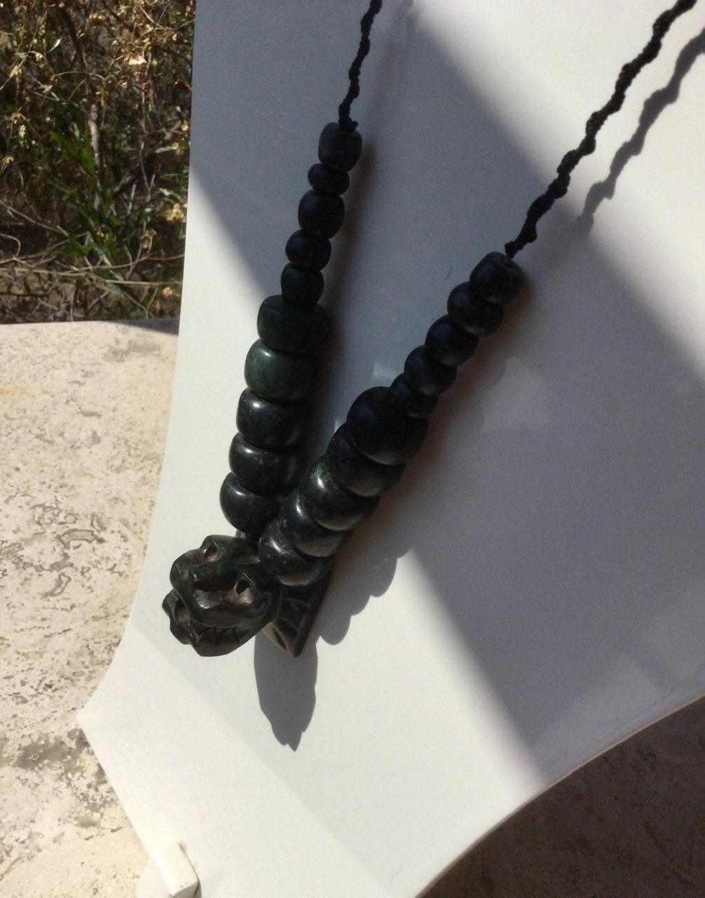 quetzalcoatl necklace - guatemalan jade kukulkan jewelry