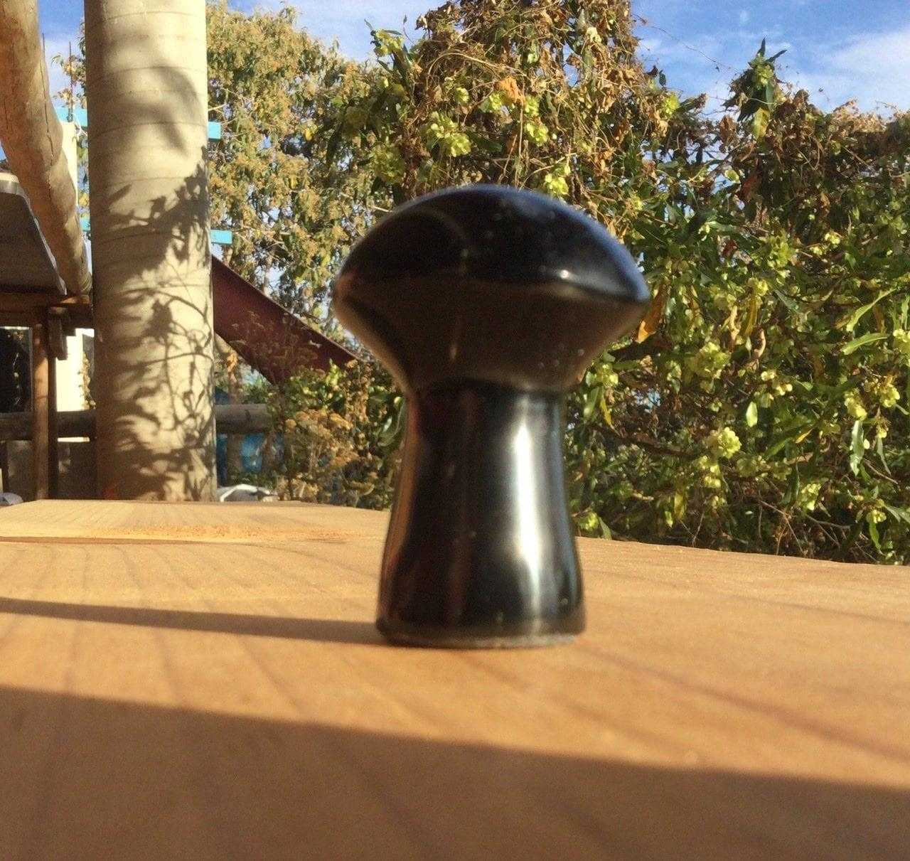 Tranquil Obsidian Massage Stone Mushroom: Handcrafted Volcanic Healing Crystal