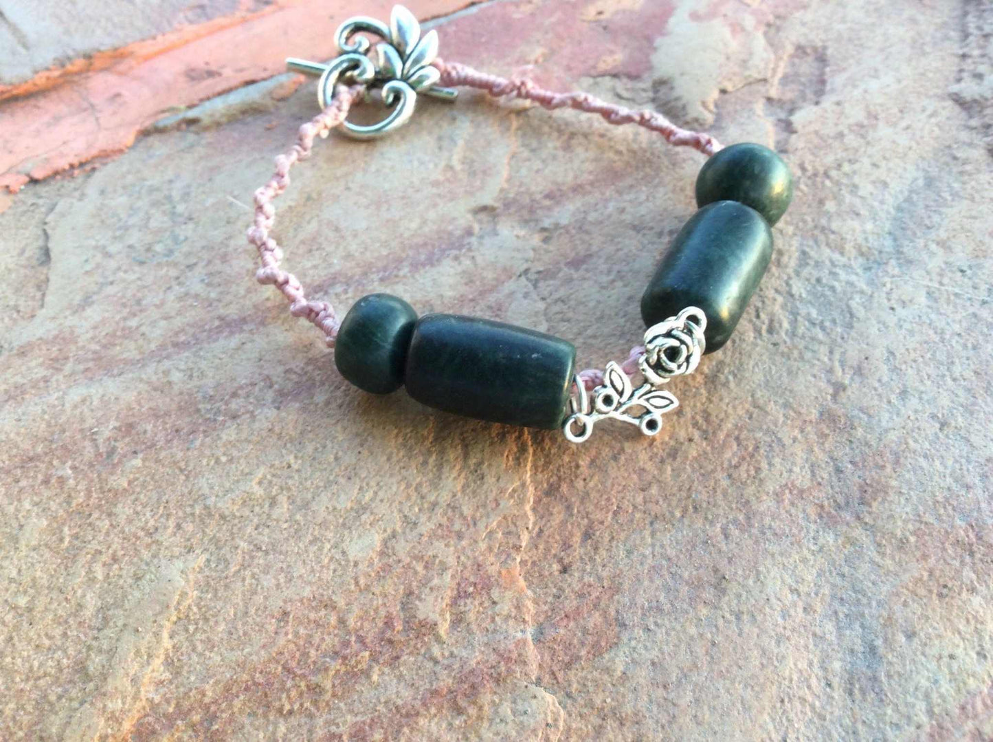Pink Woven Rose Flower & Dragonfly, Nature Gift