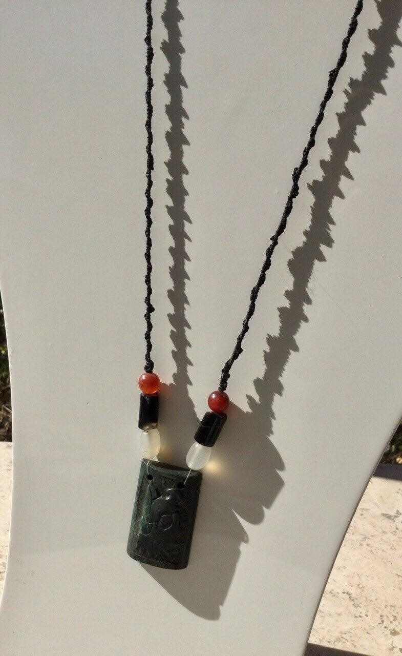 Eagle necklace Cuauhtli Guatemalan jade Aztec Jewelry Mexican jewel