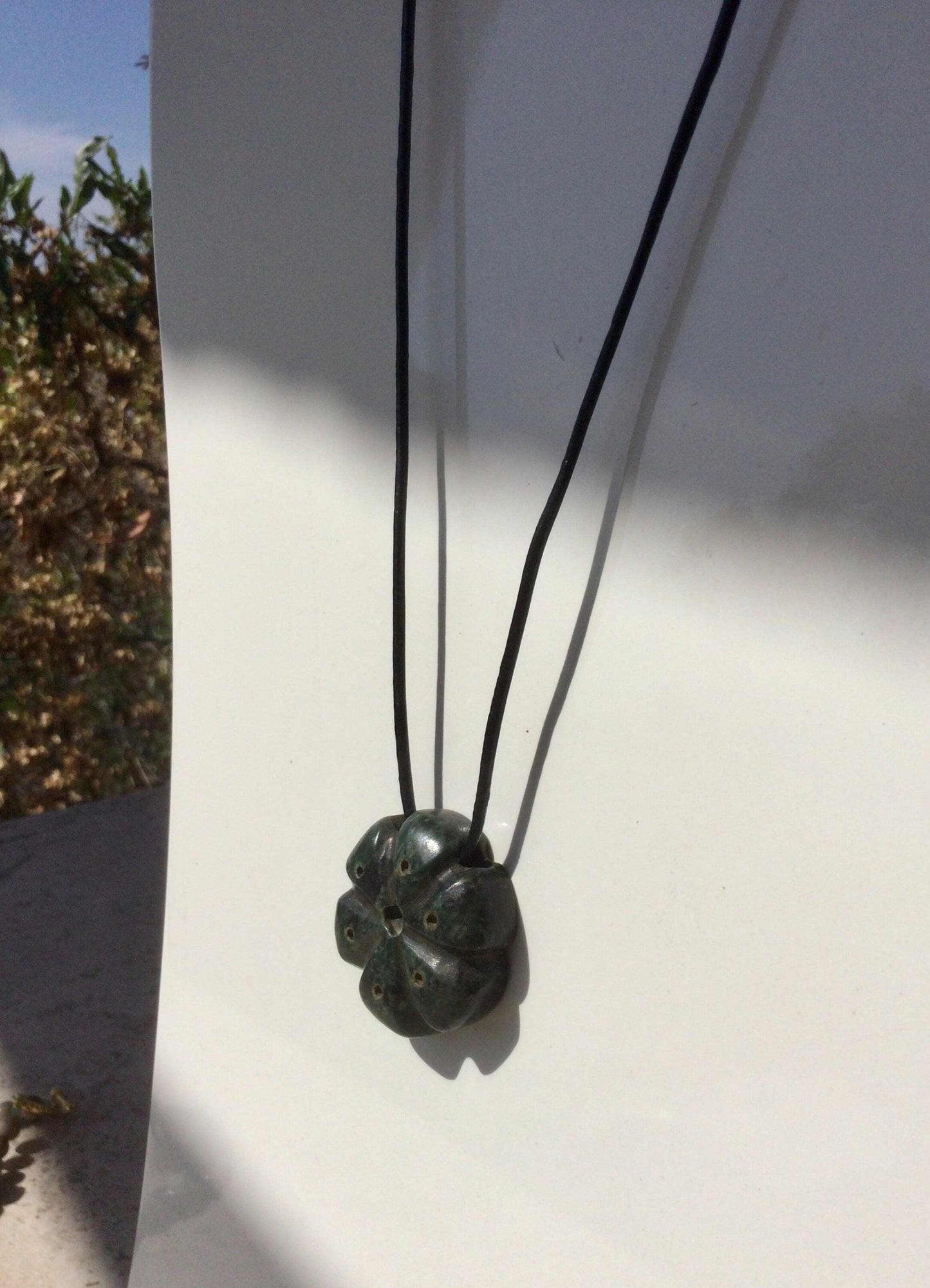 Peyote Pendant Necklace - Guatemalan Jade Cactus Plant, Sacred Aztec Jewelry, Mexican Jewel