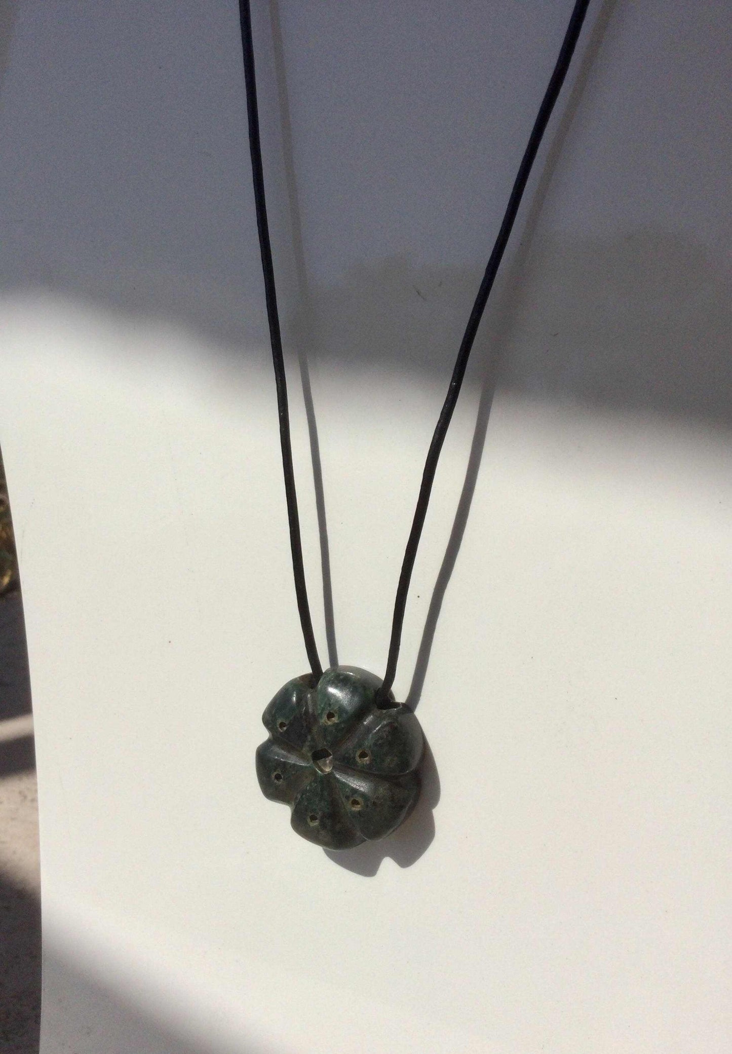 Peyote Pendant Necklace - Guatemalan Jade Cactus Plant, Sacred Aztec Jewelry, Mexican Jewel