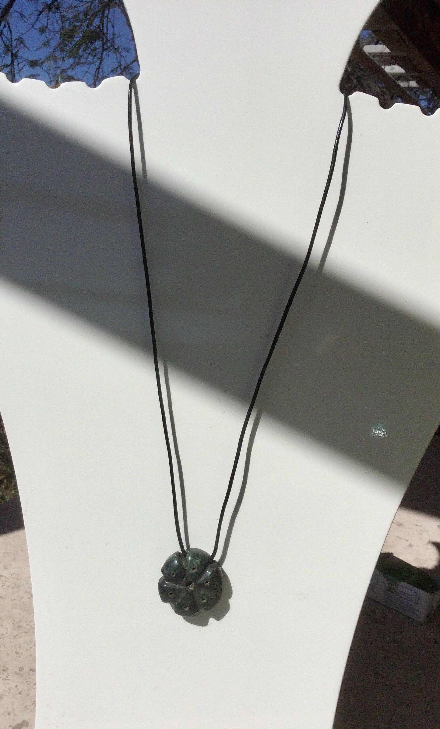 Peyote Pendant Necklace - Guatemalan Jade Cactus Plant, Sacred Aztec Jewelry, Mexican Jewel